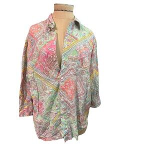 Lauren Ralph Lauren floral pajama set Cotton/viscose cropped Pants Size medium